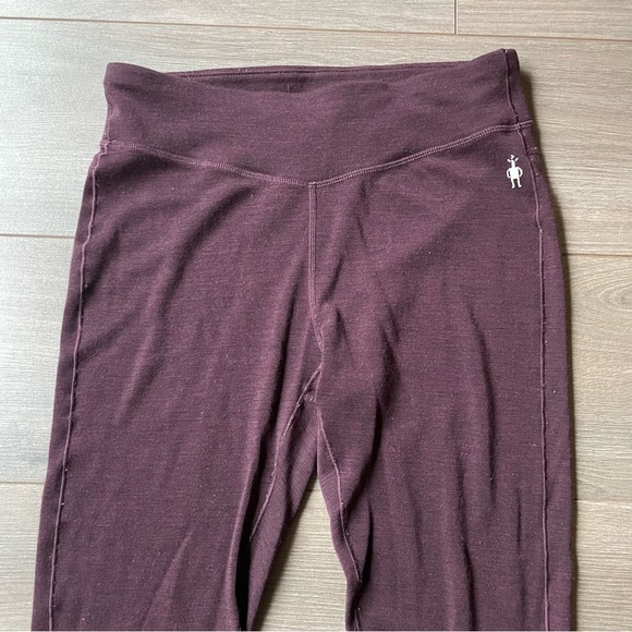 Smartwool Women's Thermal Merino Base Layer Bottom In Black Cherry Heather - Picture 5 of 11